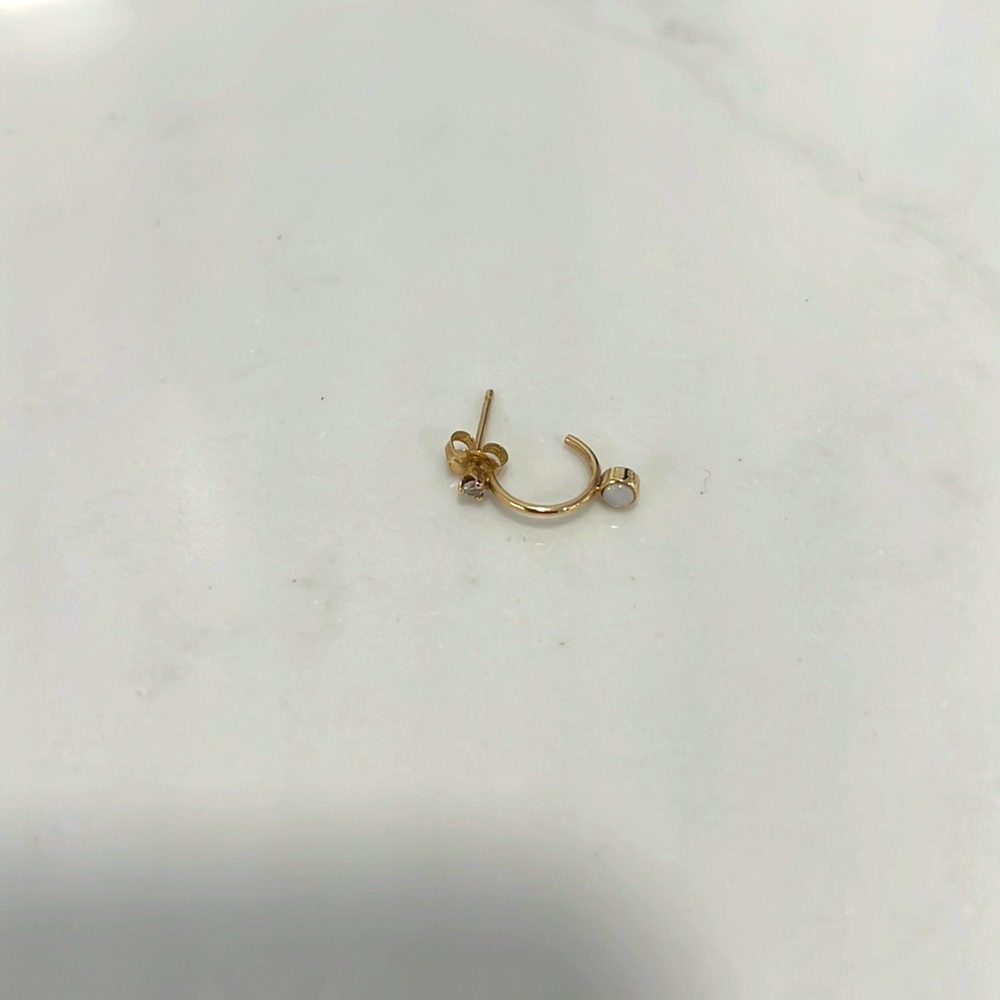 Zoe CHICCO 14k Opal and Gold Thin Huggie (Only one)